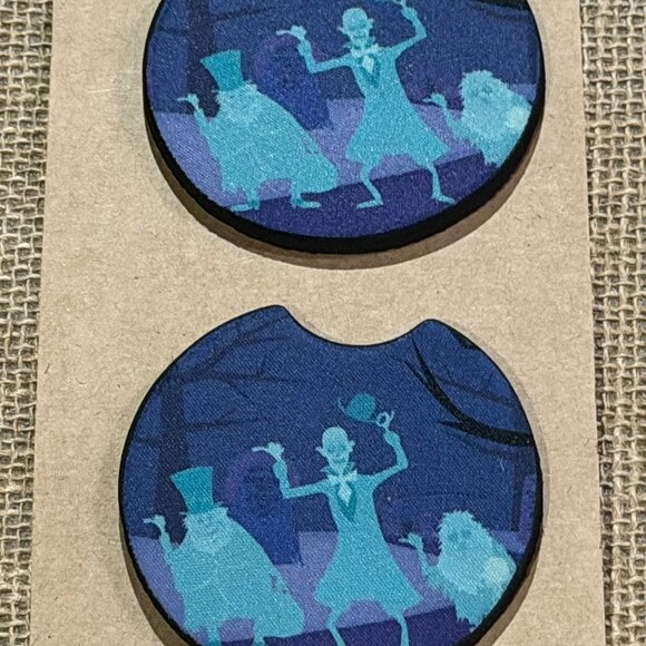 Three Ghost- Sublimated Car Coasters - Picture 1 of 3
